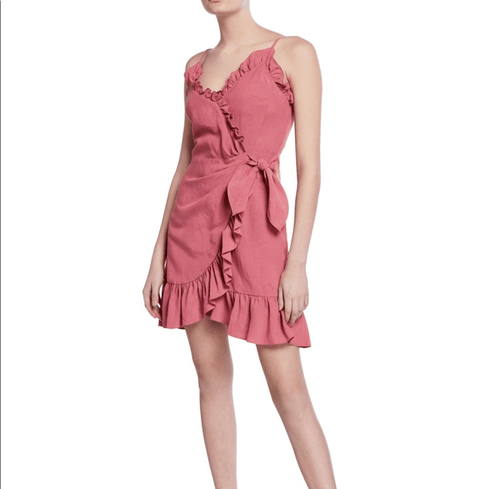 Rebecca Taylor Rose Linen ruffle wrap dress